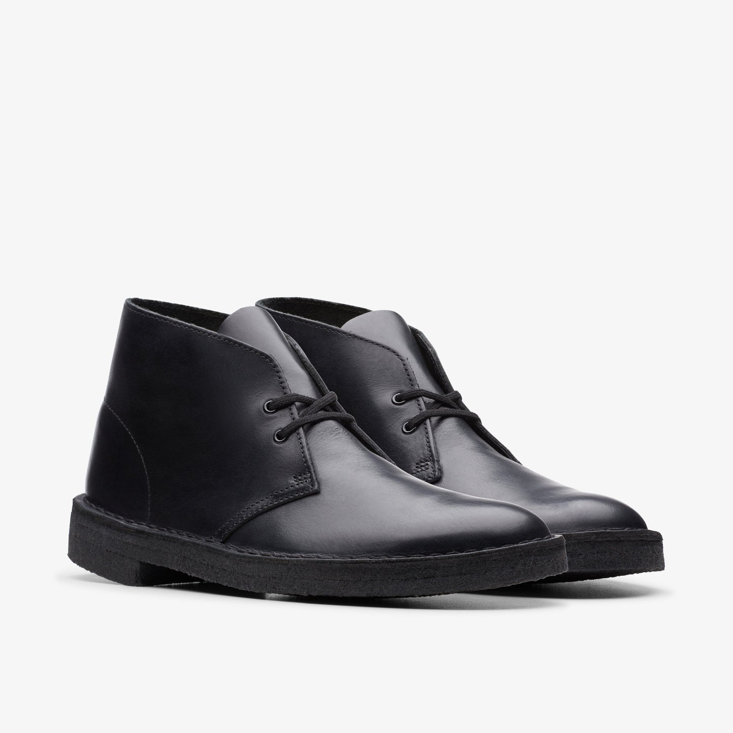 Clarks Mens Desert Boot Black Polished 26144225