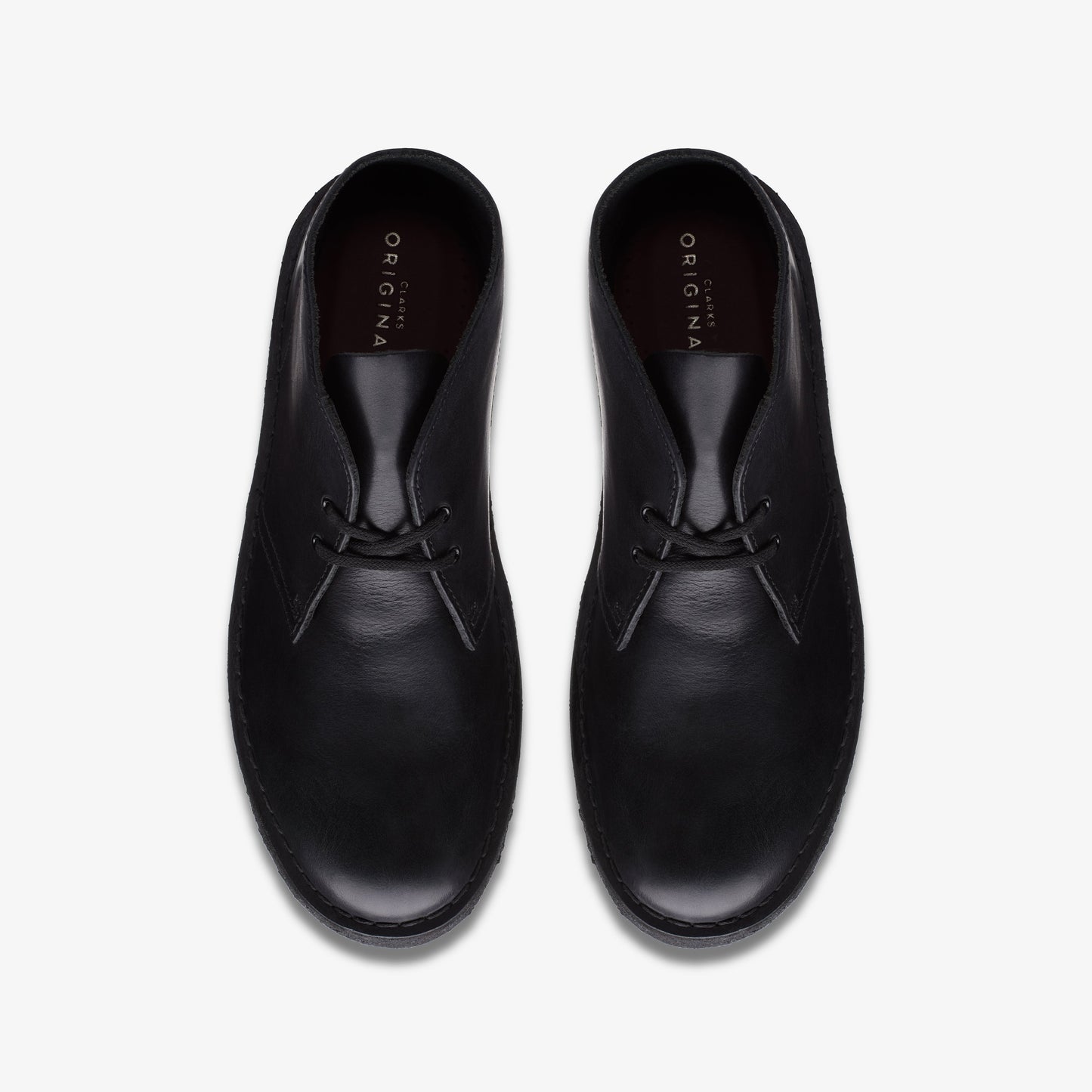Clarks Mens Desert Boot Black Polished 26144225