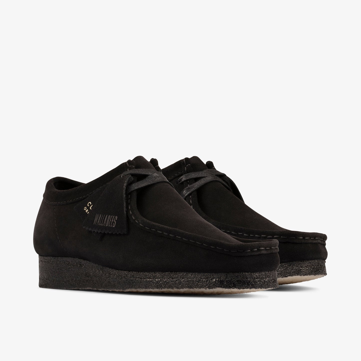 Clarks Womens Wallabee Black Suede 26155522