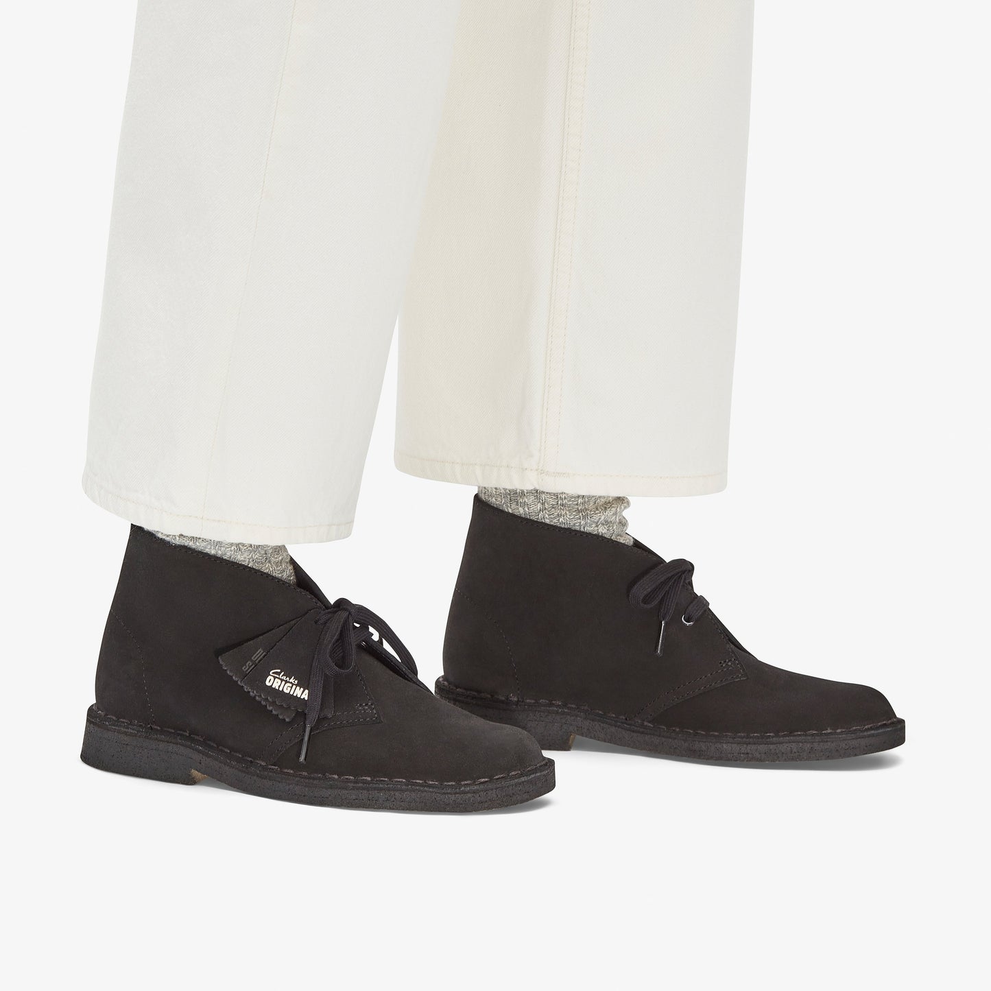 Clarks Womens Desert Boot Black Suede 26155524