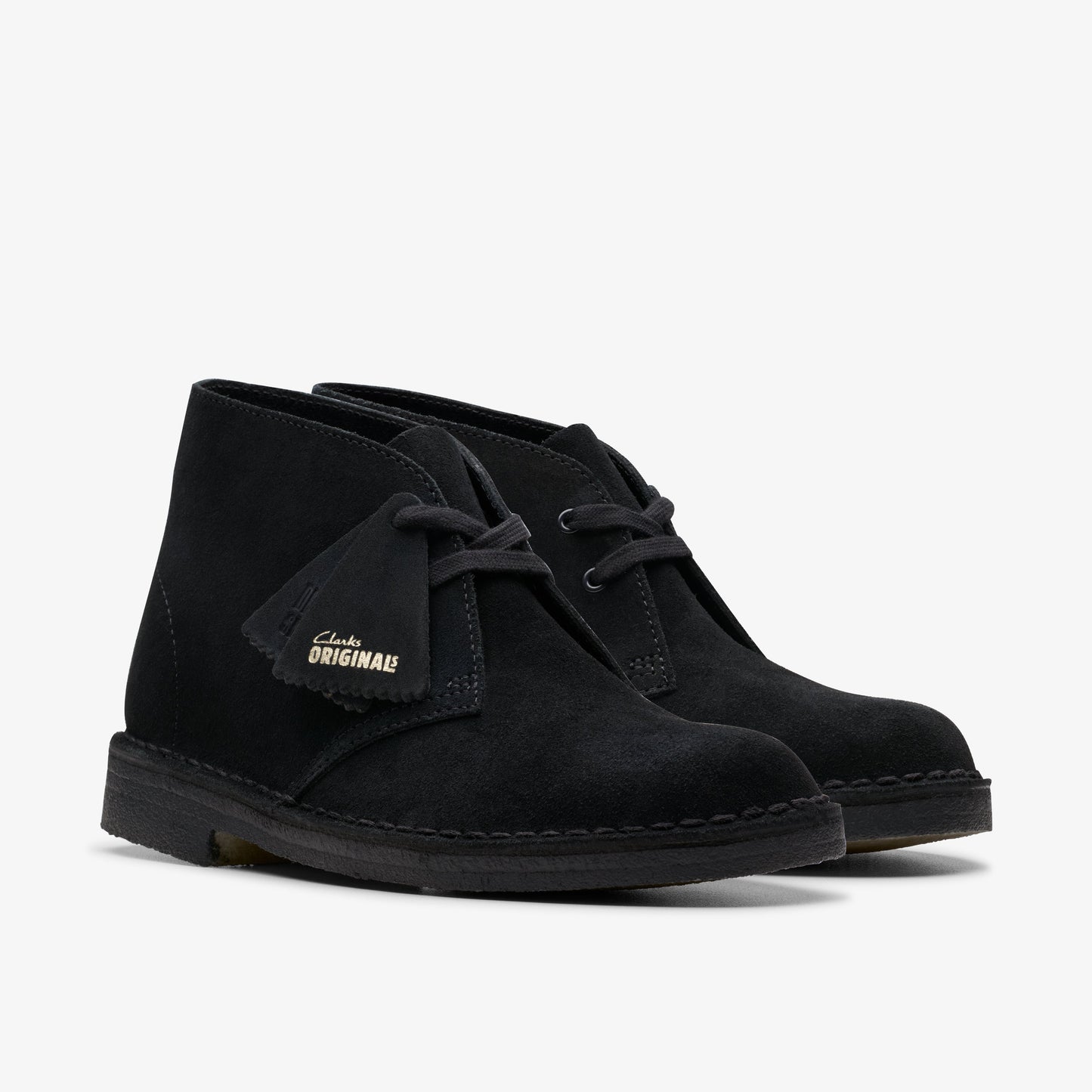 Clarks Womens Desert Boot Black Suede 26155524