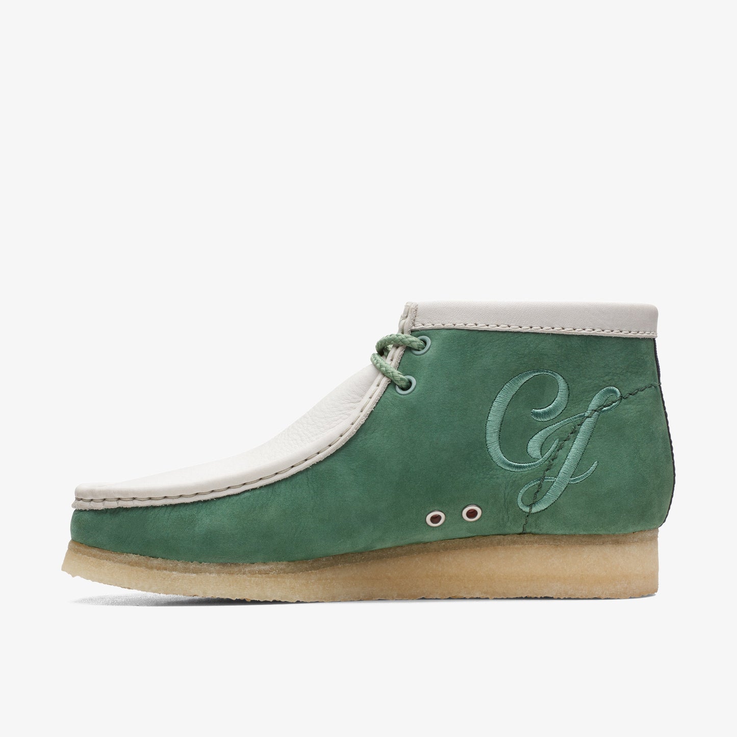 Clarks Mens Wallabee Boot Vcy Green Leather 26165078