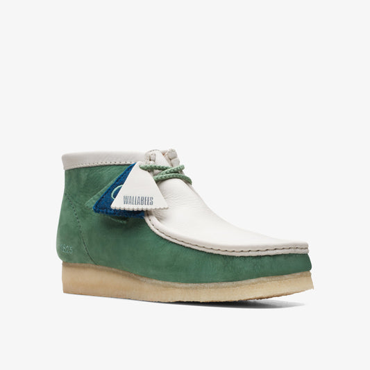Clarks Mens Wallabee Boot Vcy Green Leather 26165078