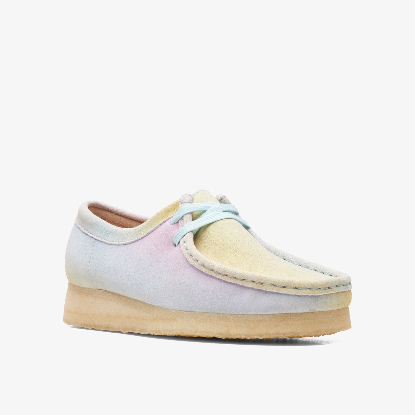 Clarks Womens Wallabee White Blue Multicolour 26165563