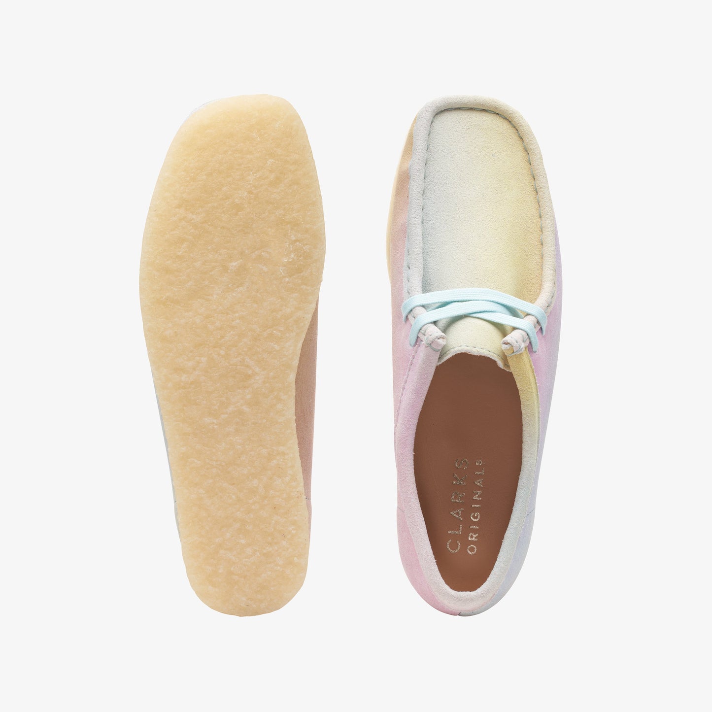 Clarks Womens Wallabee White Blue Multicolour 26165563