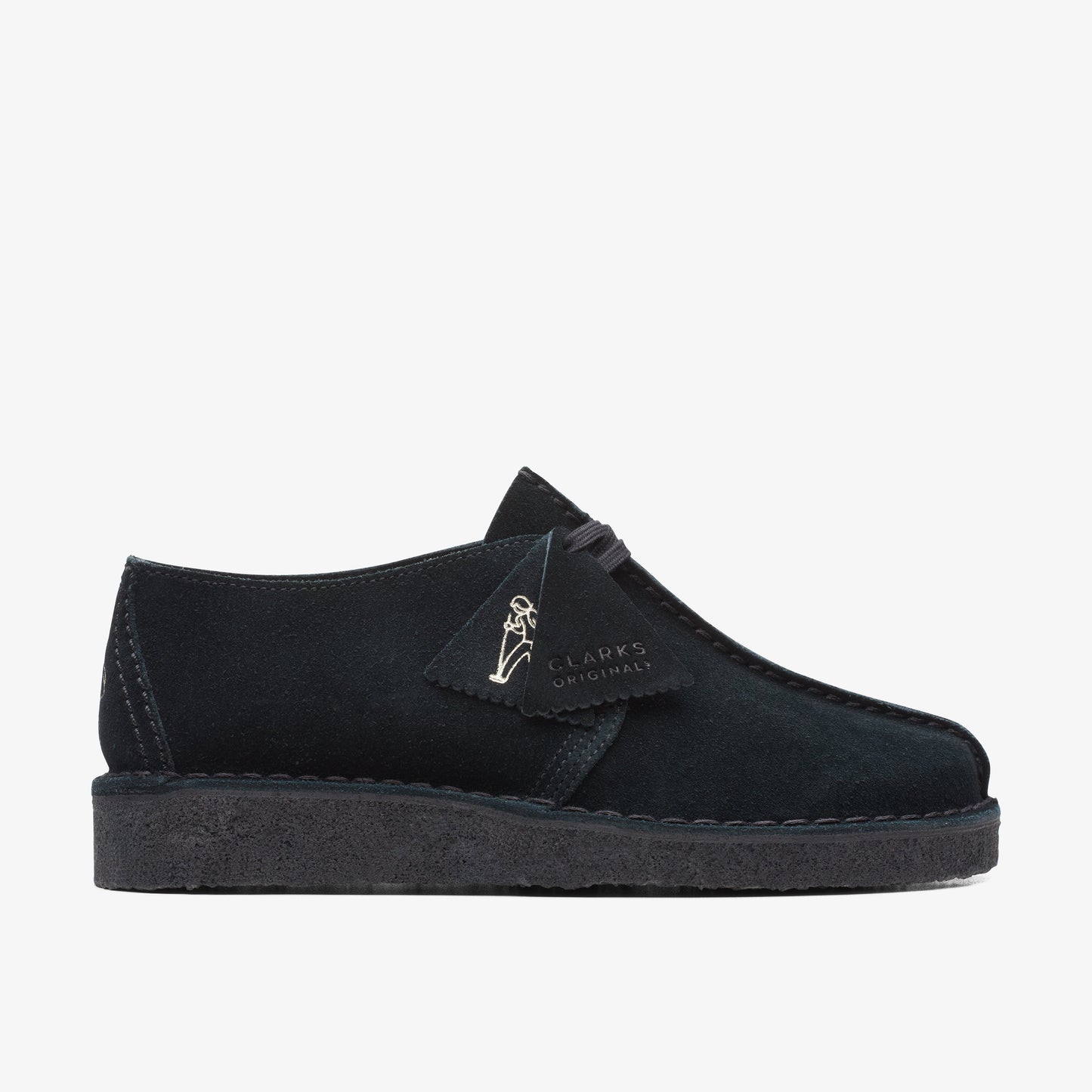 Clarks Womens Desert Trek Black Suede 26165566