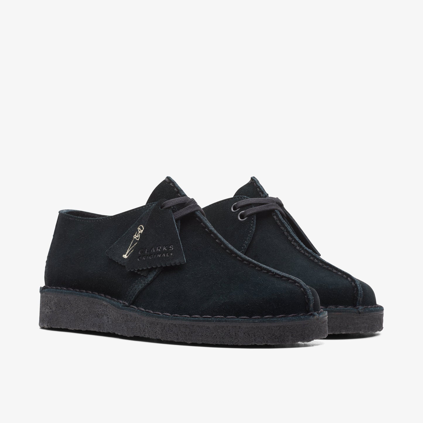 Clarks Womens Desert Trek Black Suede 26165566