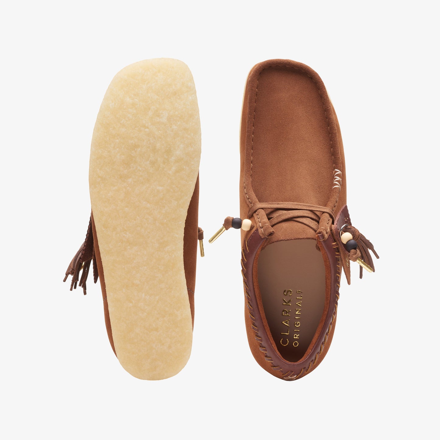 Clarks Mens Wallabee Dark Tan Combi 26165806