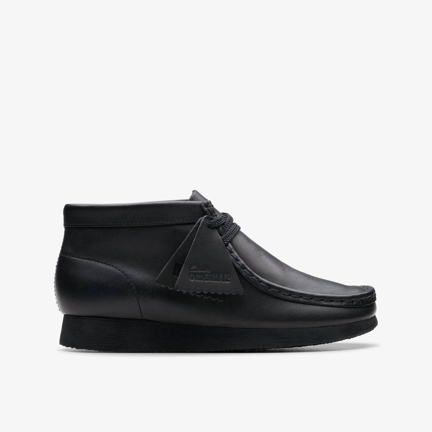 Clarks Kids - Wallabee Boot Older Black Leather 26168041