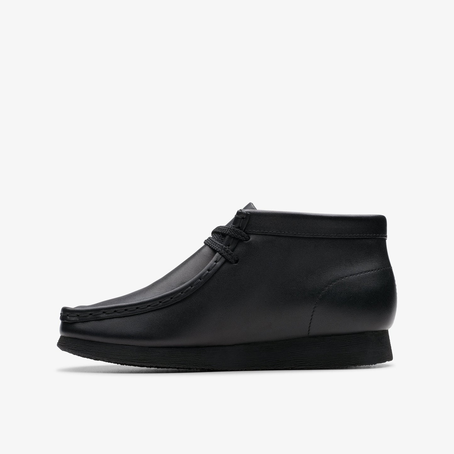 Clarks Kids - Wallabee Boot Older Black Leather 26168041