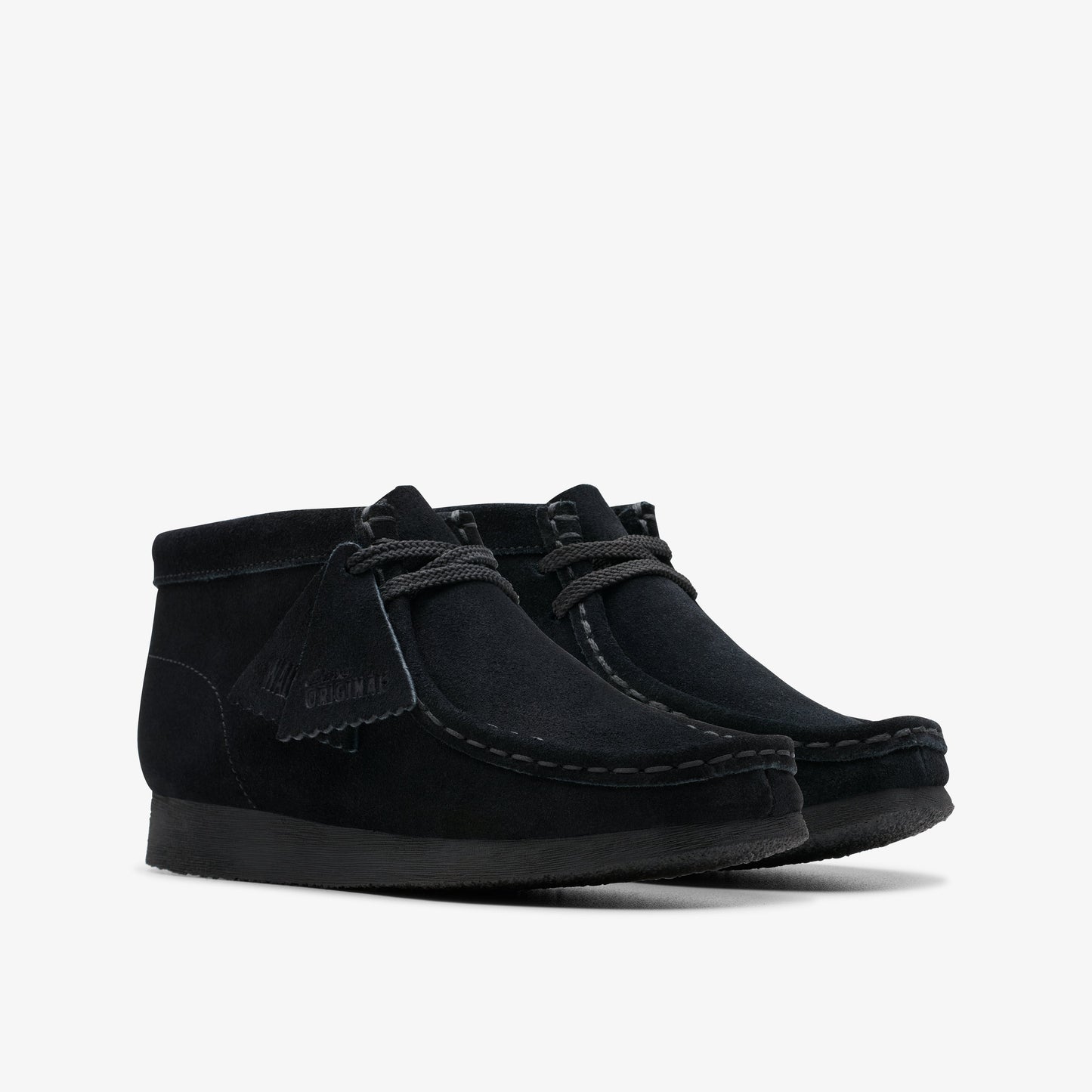 Clarks Kids - Wallabee Boot Older Black Suede 26168044