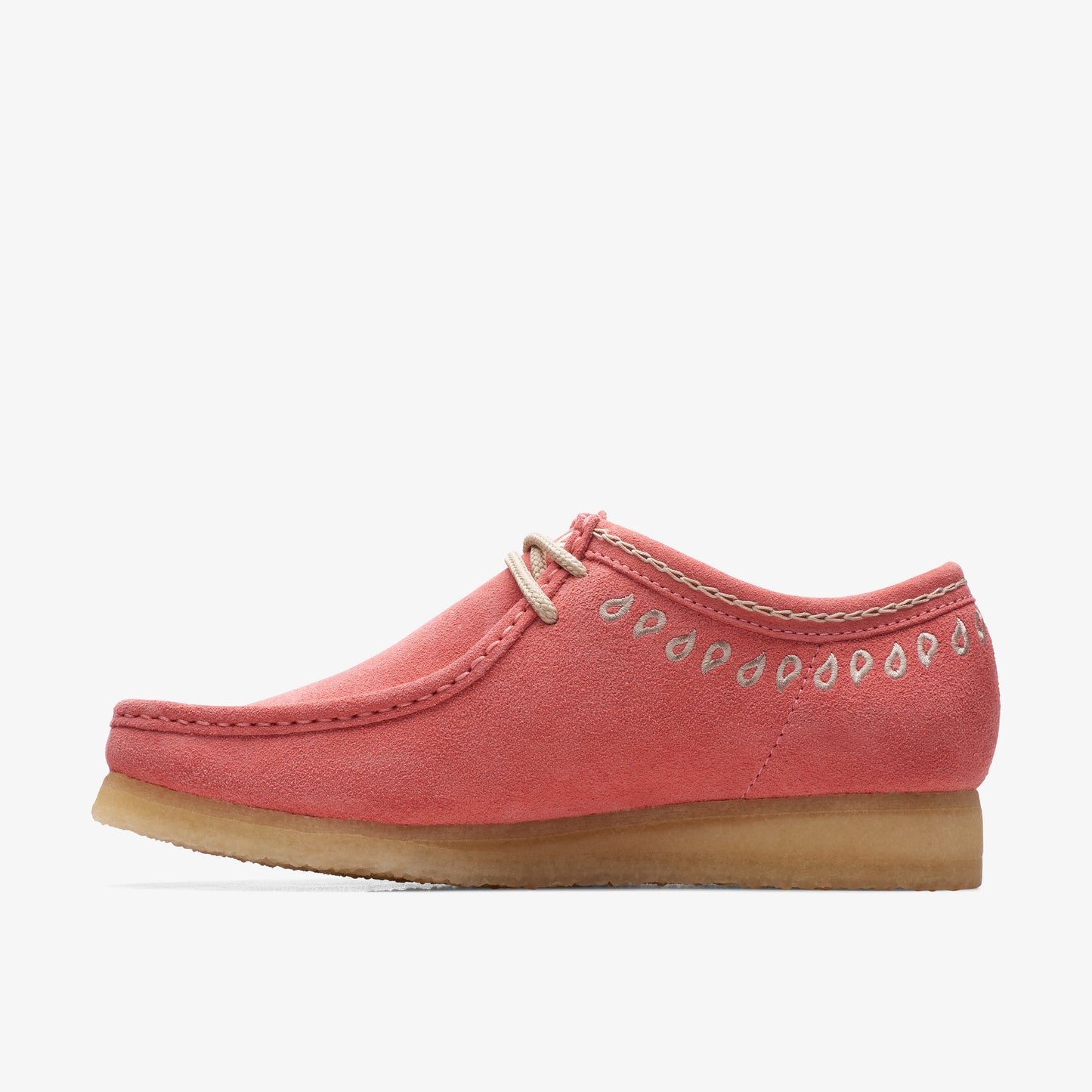 Clarks Mens Wallabee Pink Embroidery 26170539