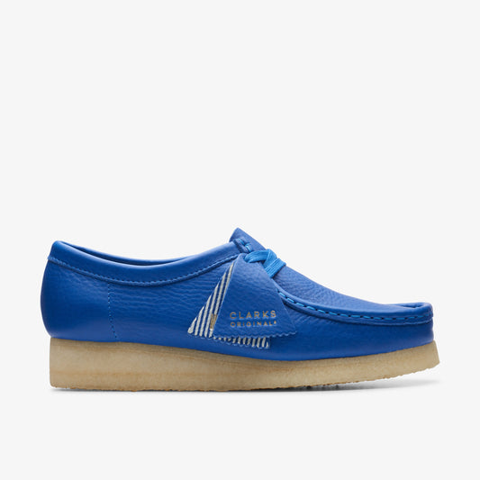 Clarks Womens Wallabee Bright Blue Leather 26174009