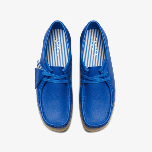 Clarks Womens Wallabee Bright Blue Leather 26174009
