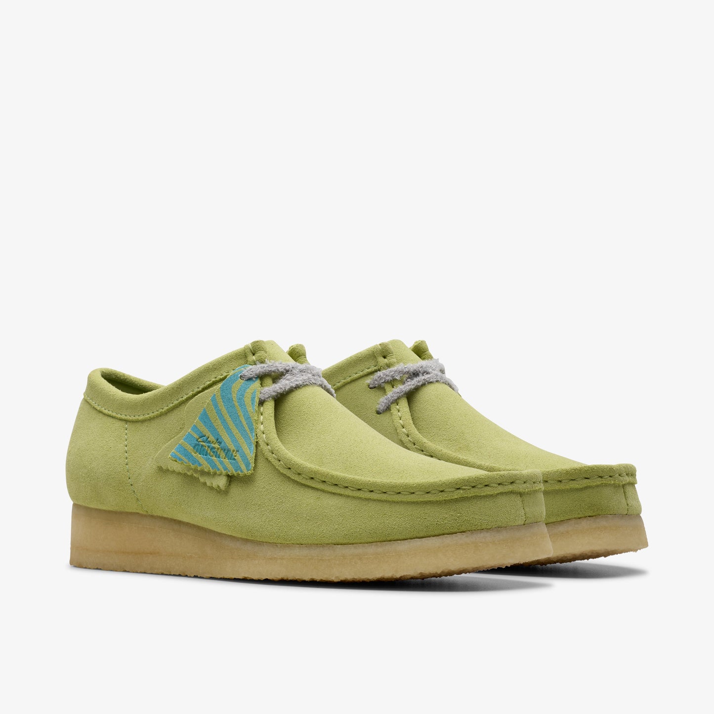 Clarks Mens Wallabee Pale Lime Suede 26175855