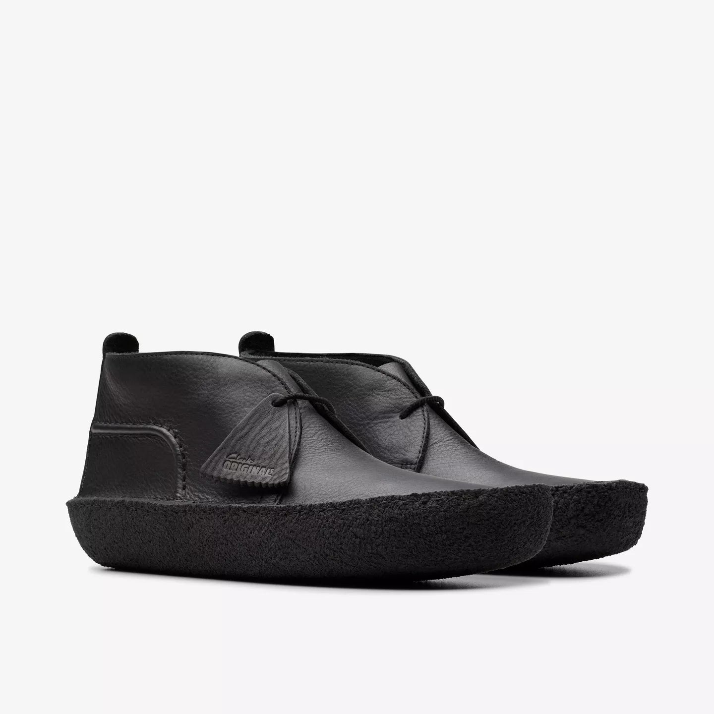 Clarks Mens Desert Rain Black Leather 26180626