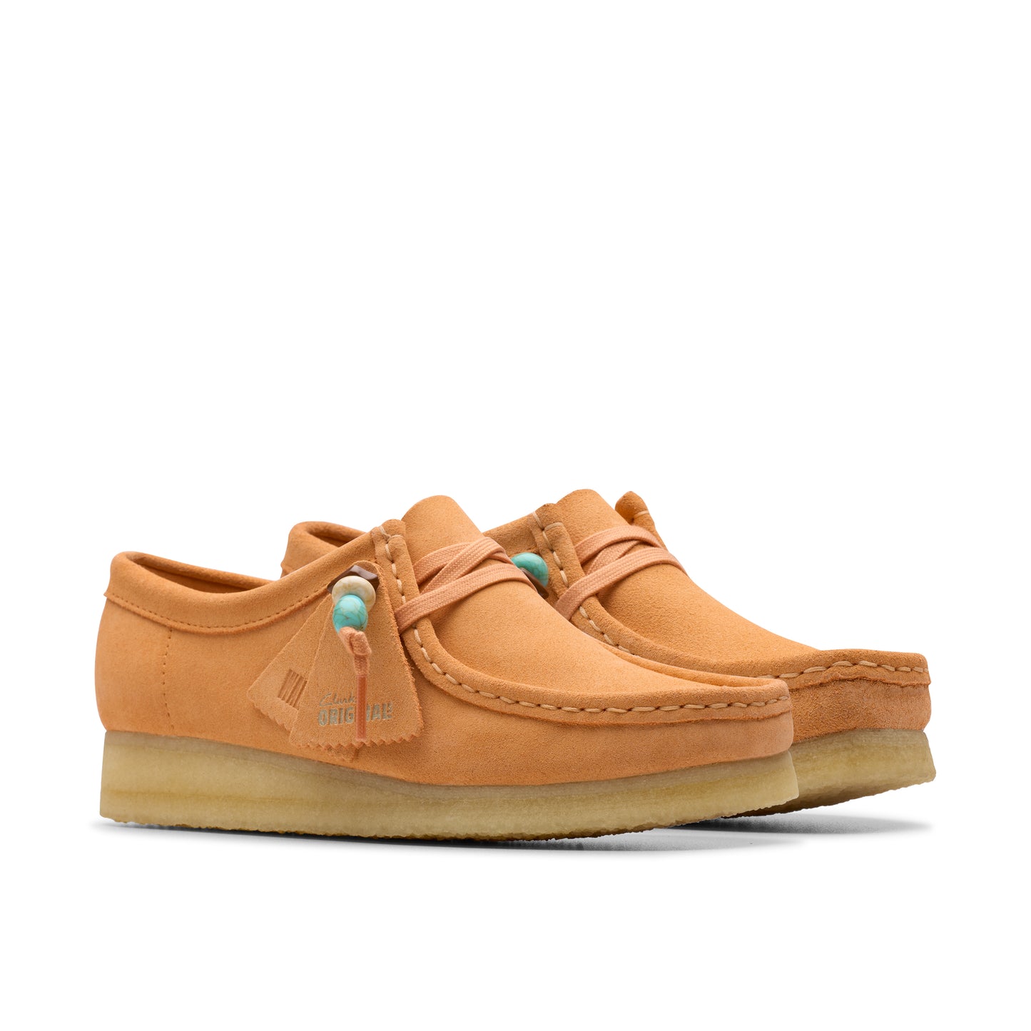 Clark Womans Wallabee Pale Peach Suede #26180671