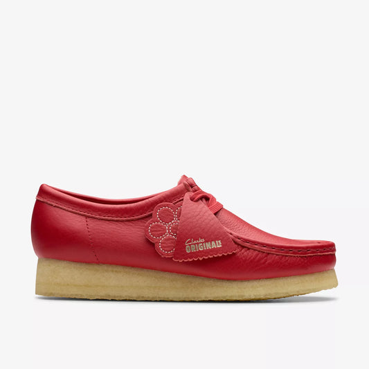 Clarks Womens Wallabee Red Leather 26180683