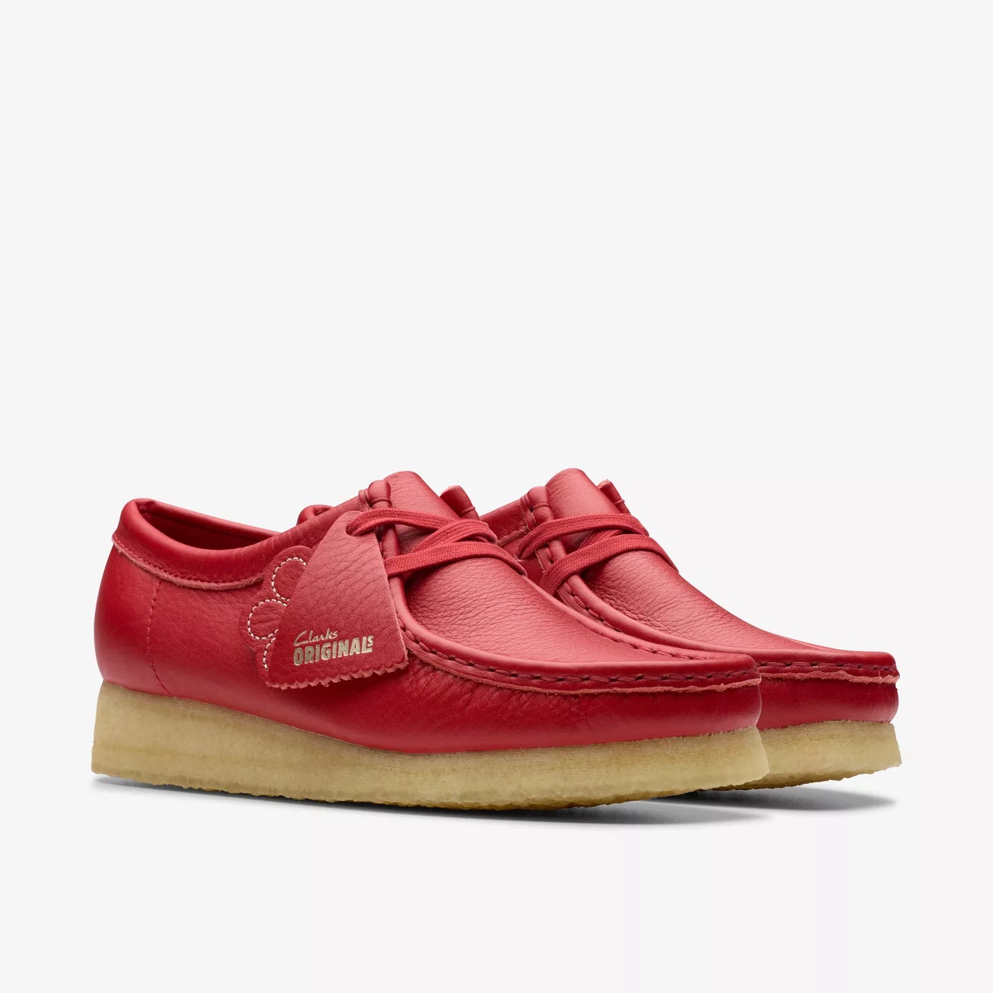 Clarks Womens Wallabee Red Leather 26180683