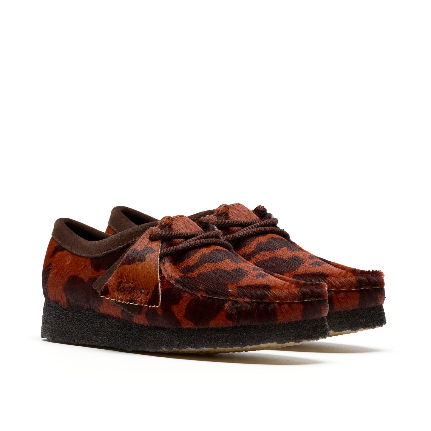 Clark Womens Wallabee Brown Cow Print 26183072