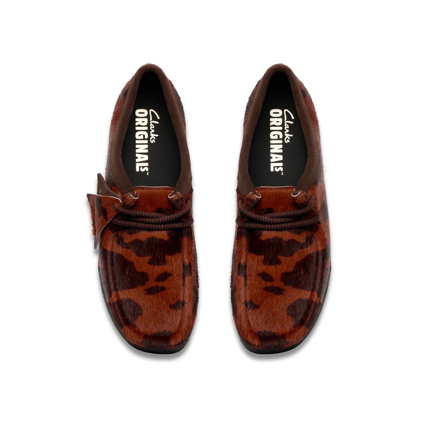 Clark Womens Wallabee Brown Cow Print 26183072