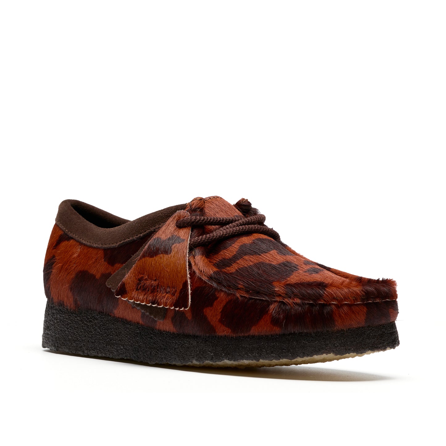 Clark Womens Wallabee Brown Cow Print 26183072