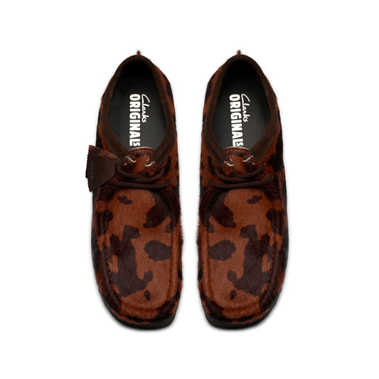 Clarks Mens Wallabee Brown Cow Print 26183756