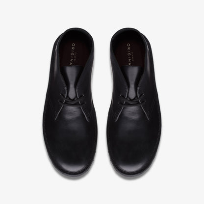 Clarks Mens Desert Boot Black Polished 26144225