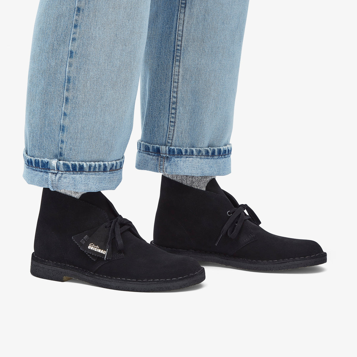 Clarks Desert Boot Black Suede men's shoe – view 5