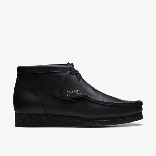 Clarks Wallabee Boot Black Leather men's shoe – view 564651