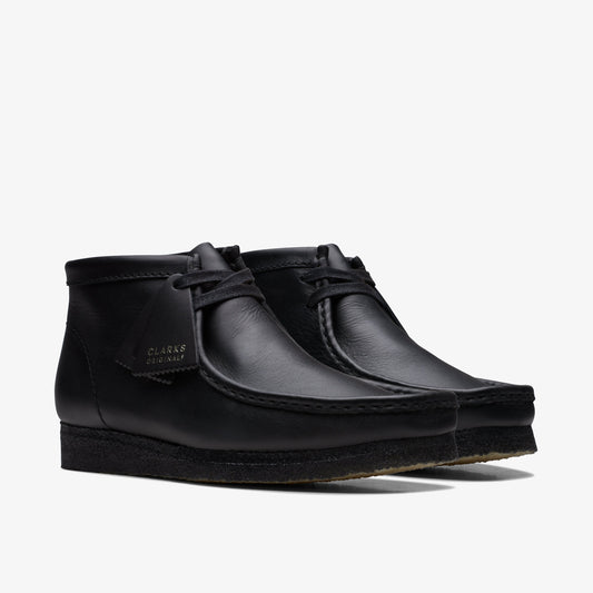 Clarks Wallabee Boot Black Leather men's shoe – view 3