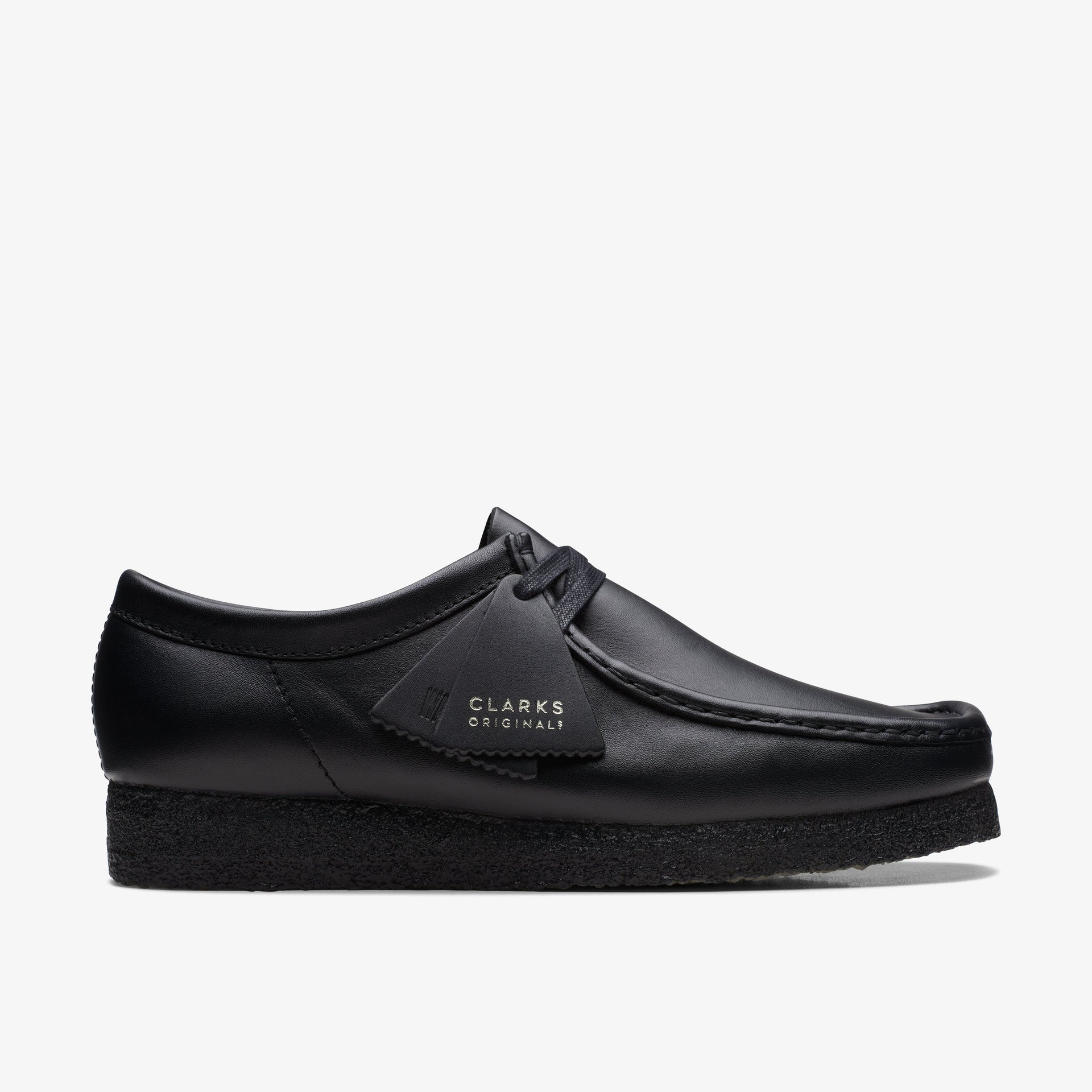 Clarks Mens Wallabee Black Leather