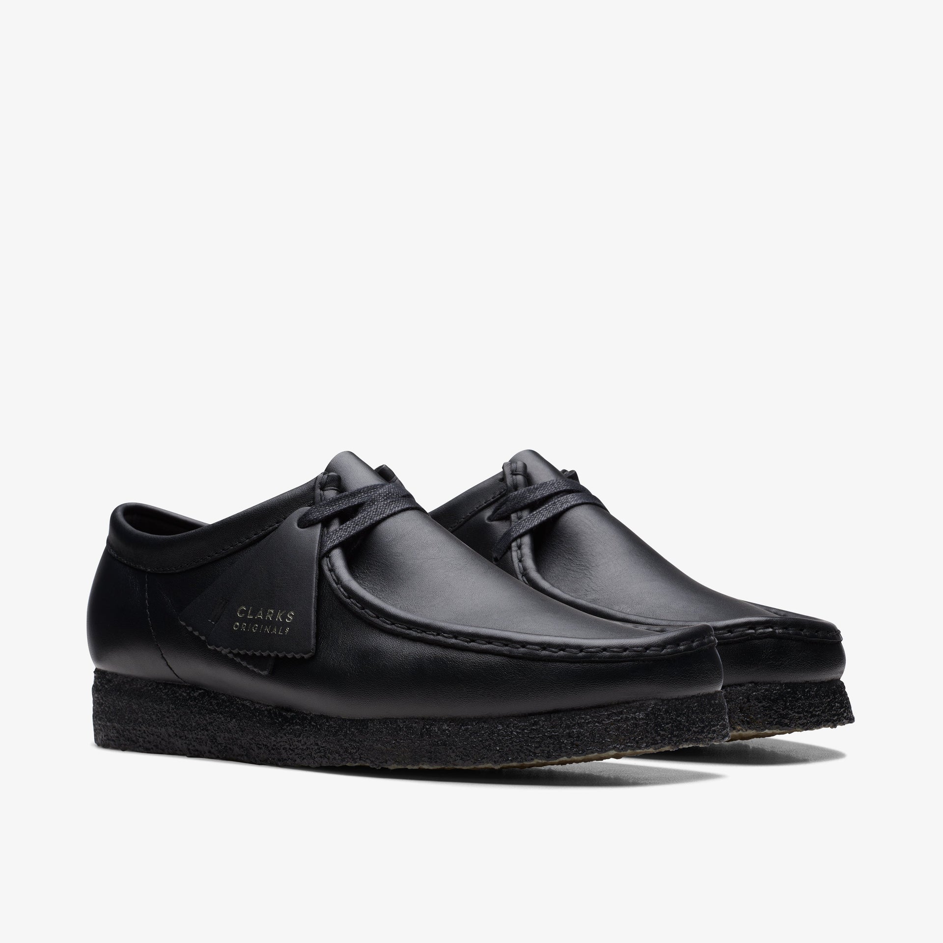 Clarks Mens Wallabee Black Leather