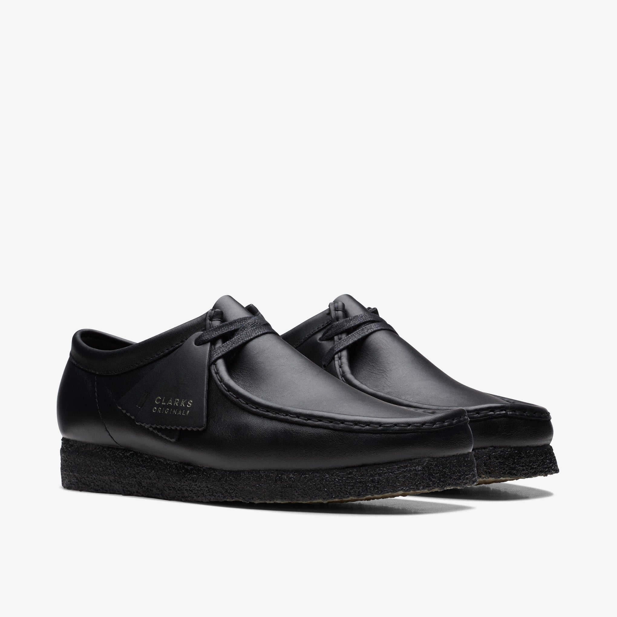 Clarks Mens Wallabee Black Leather