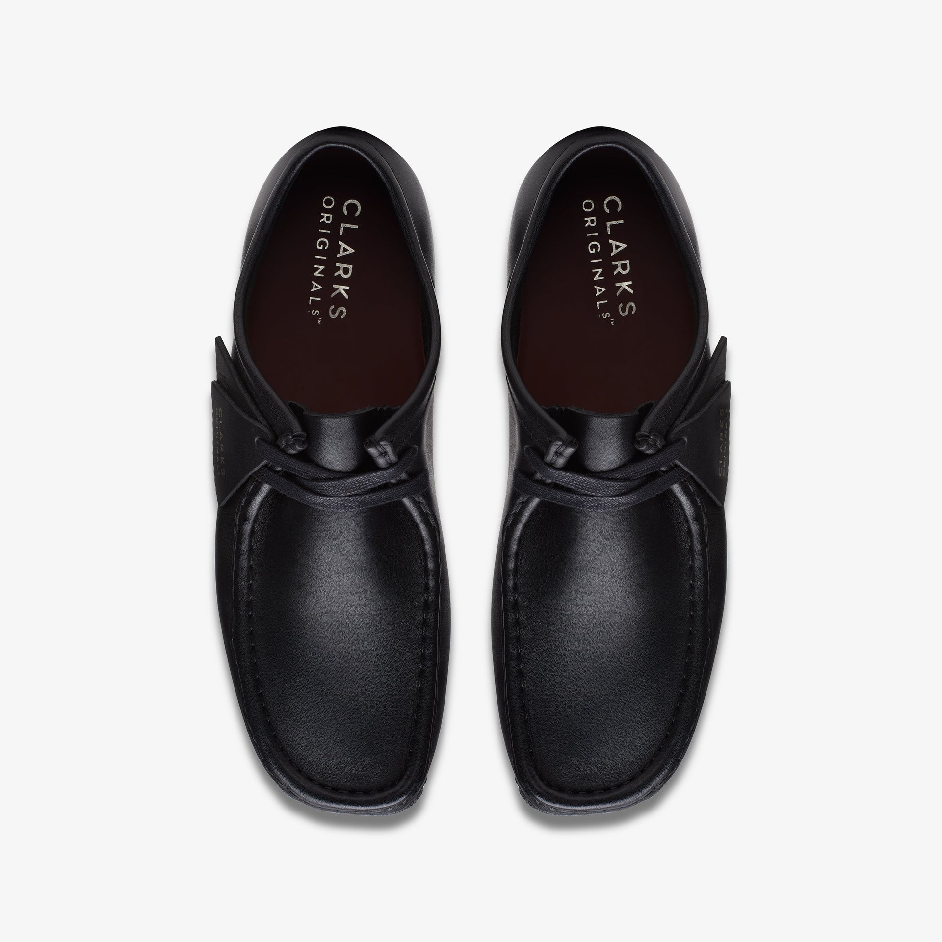Clarks Mens Wallabee Black Leather