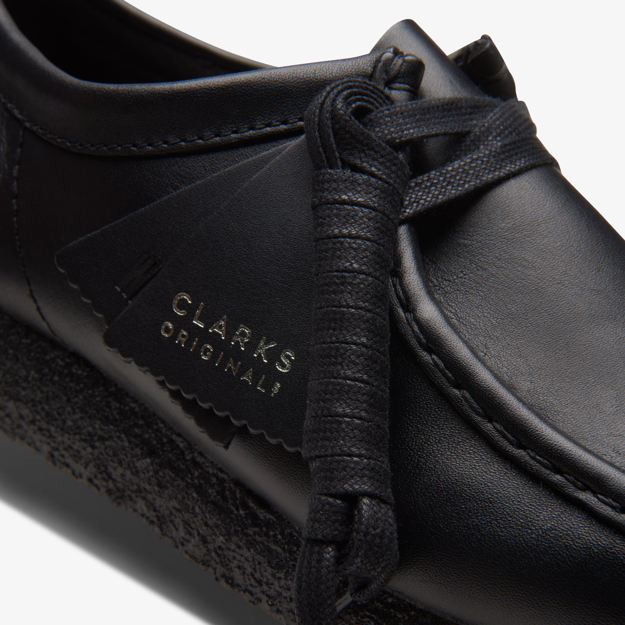 Clarks Mens Wallabee Black Leather