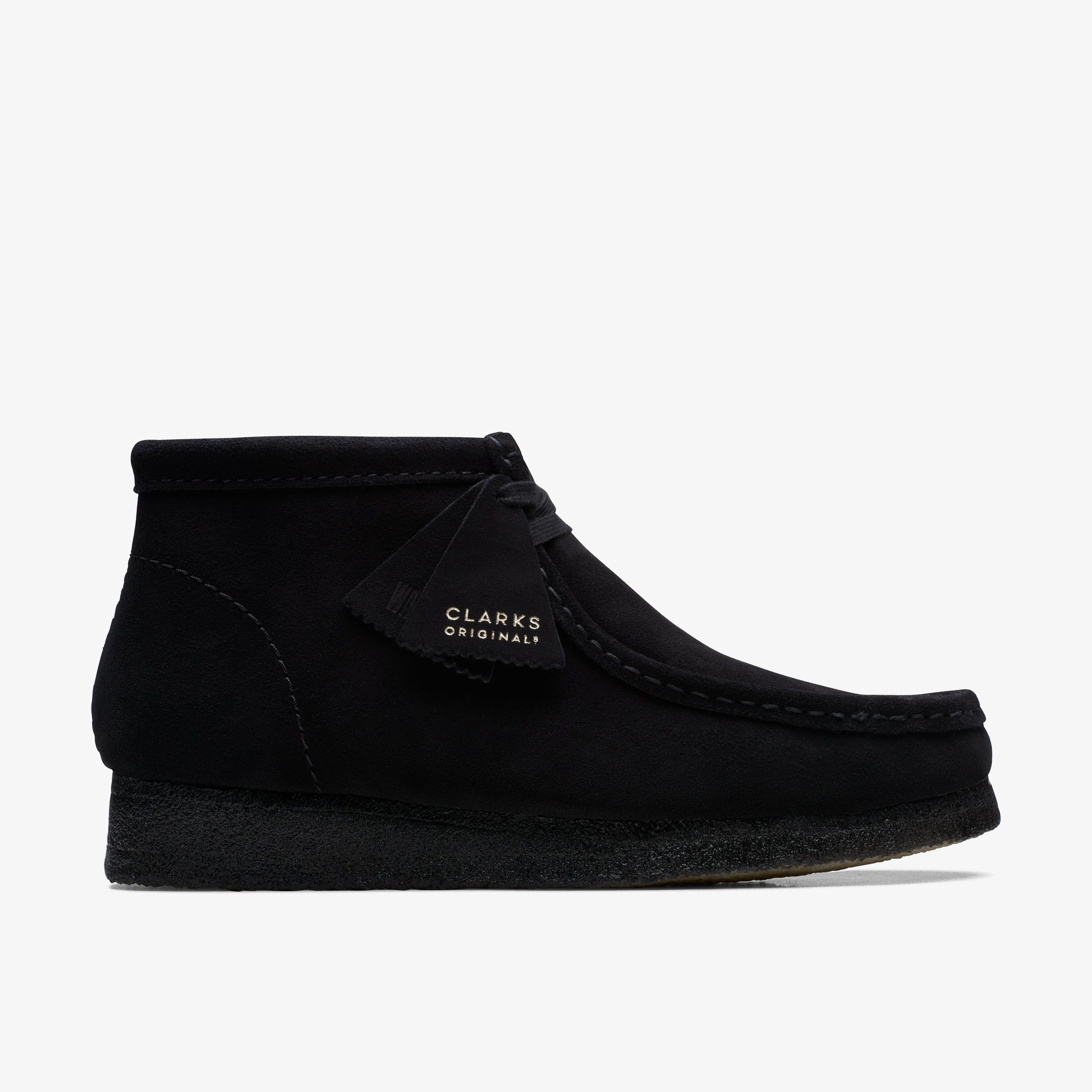 Clarks Wallabee Boot Black Suede men's shoe – view 1