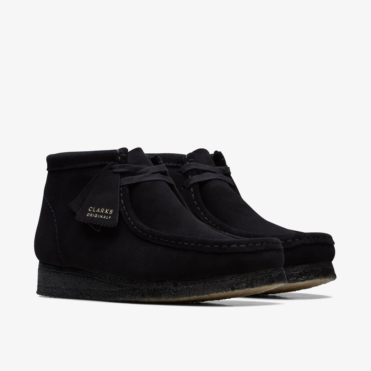 Clarks Wallabee Boot Black Suede men's shoe – view 9