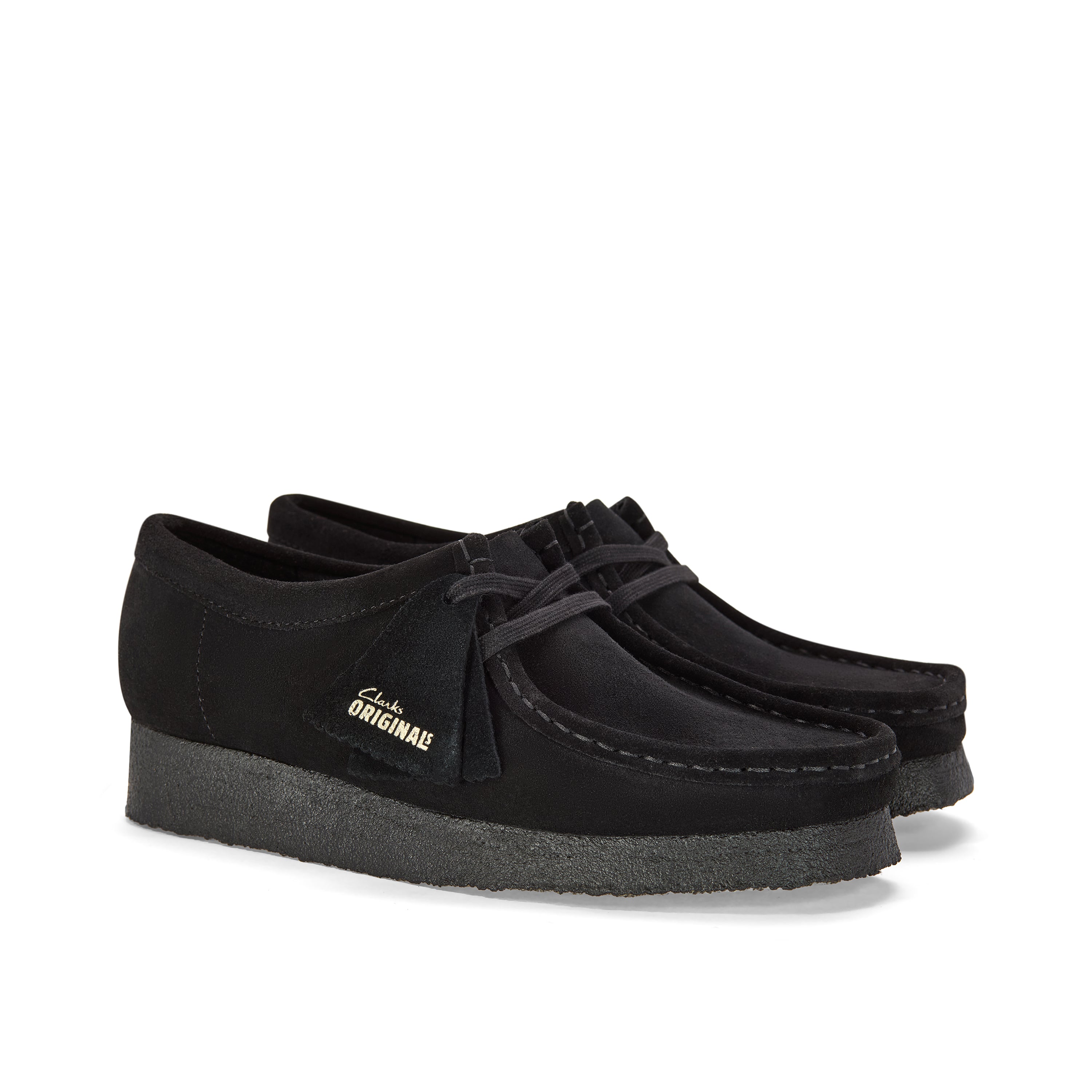 Clark Men's Wallabee Black Suede 26155519 – Lola's Shoes