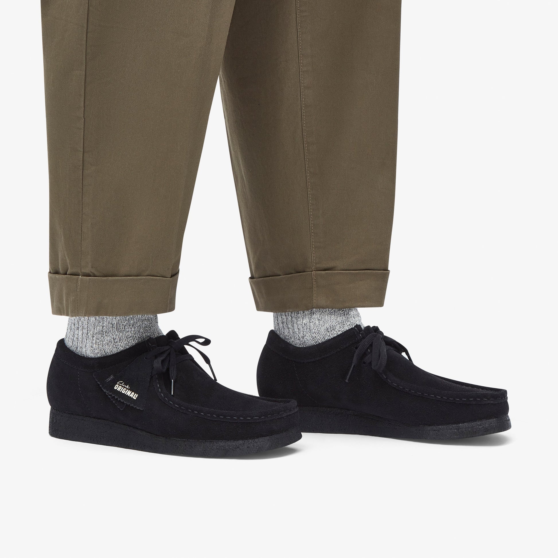Clarks Wallabee Black Suede men's shoe – view 8