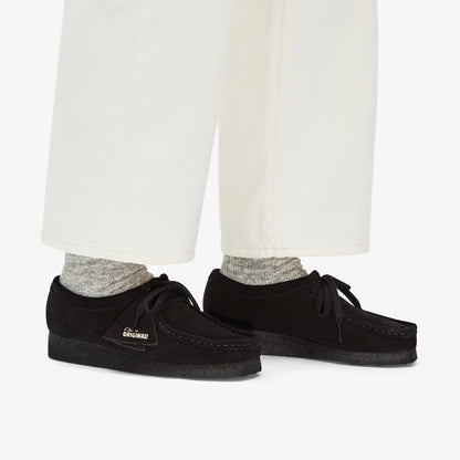 Clarks Womens Wallabee Black Suede 26155522