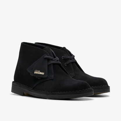 Clarks Womens Desert Boot Black Suede 26155524