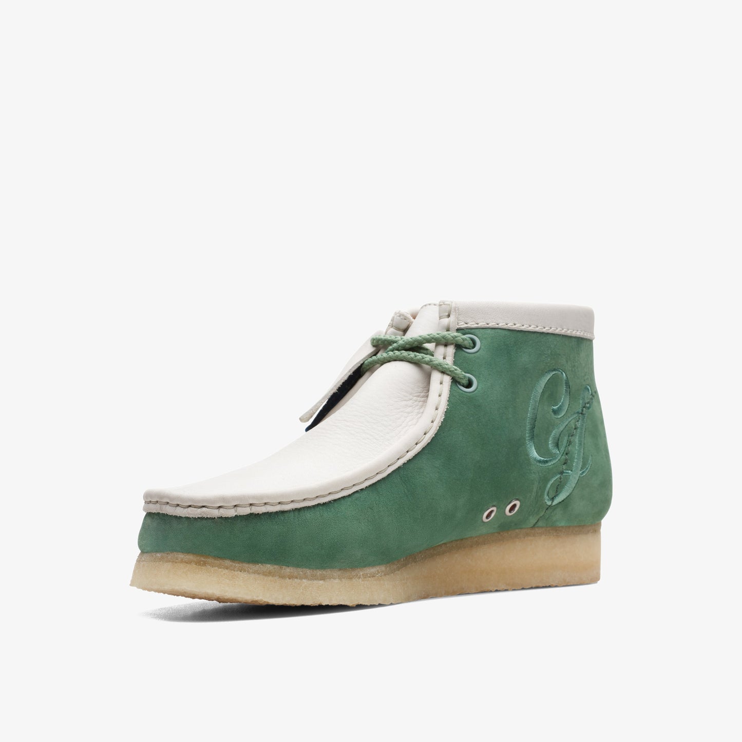 Clarks Mens Wallabee Boot Vcy Green Leather 26165078