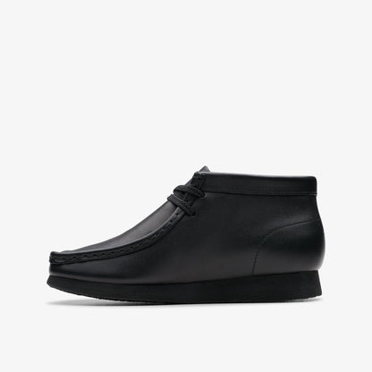 Clarks Kids - Wallabee Boot Older Black Leather 26168041