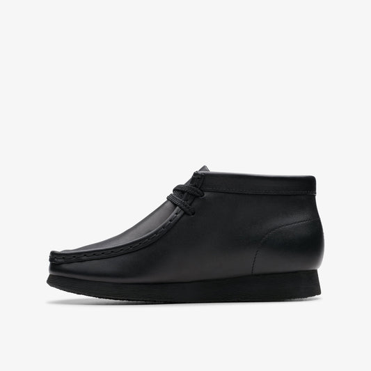 Clarks Kids - Wallabee Boot Older Black Leather 26168041