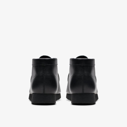 Clarks Kids - Wallabee Boot Older Black Leather 26168041