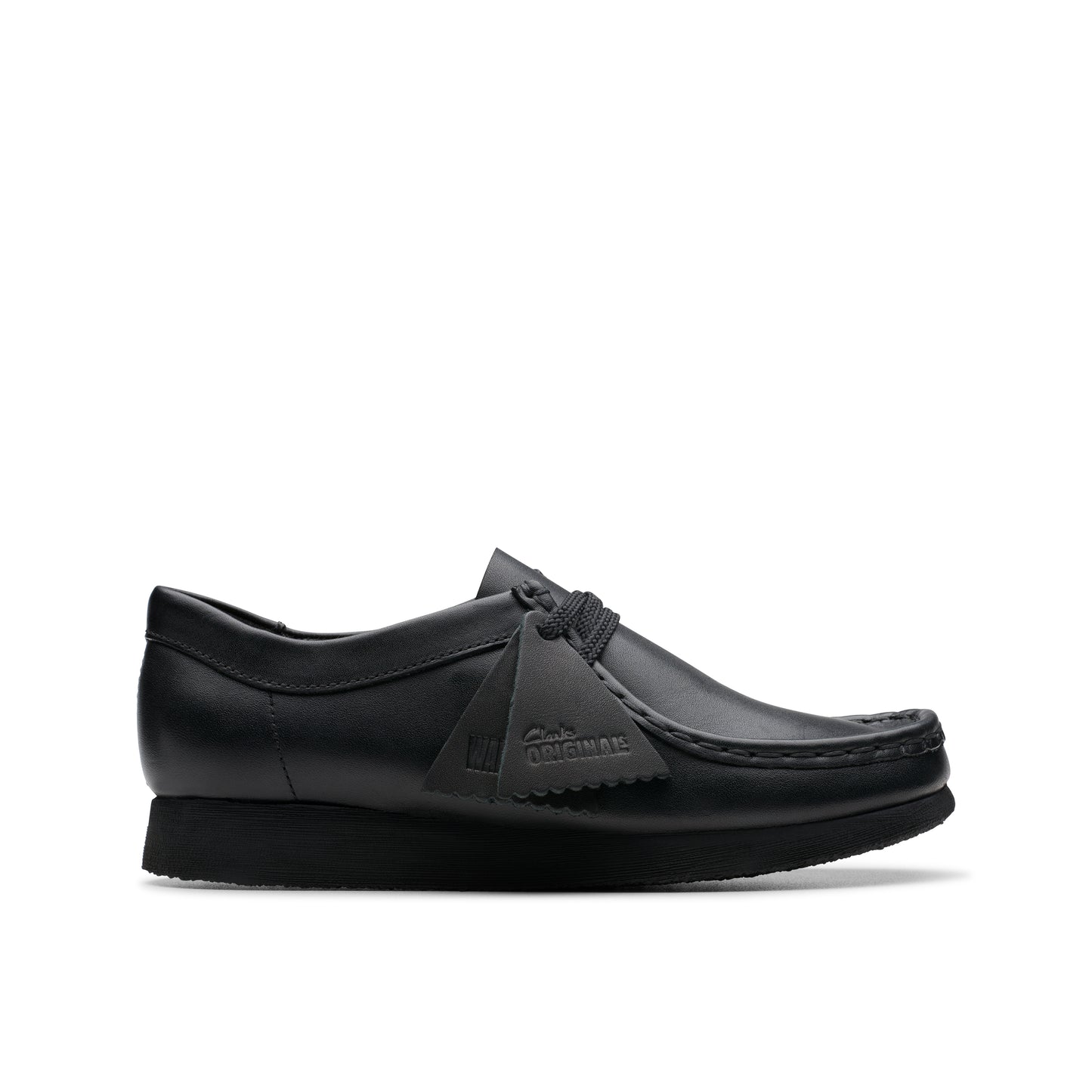 Clarks Wallabee Black Leather kids' shoe – view 1