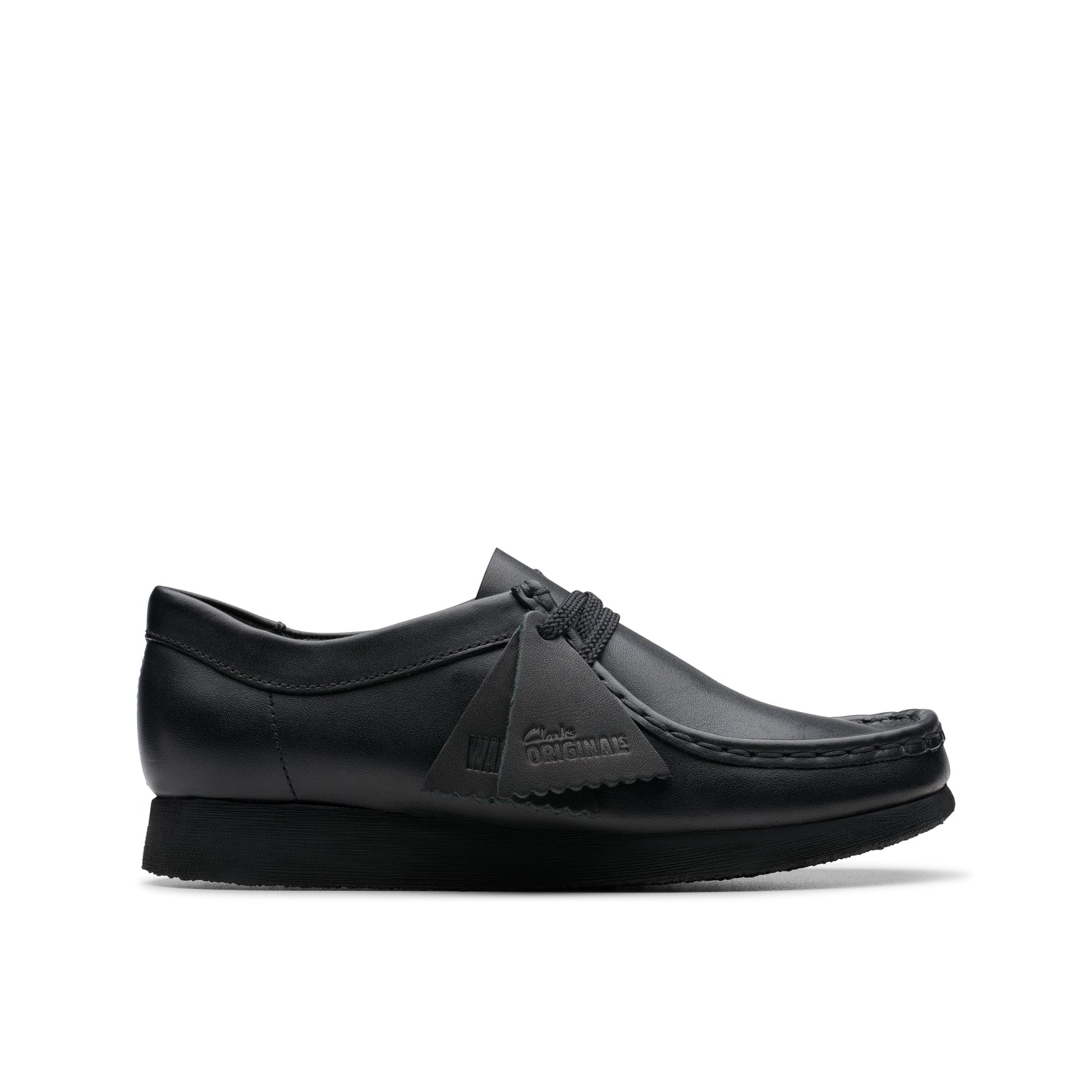 Clarks Wallabee Black Leather kids' shoe – view 1