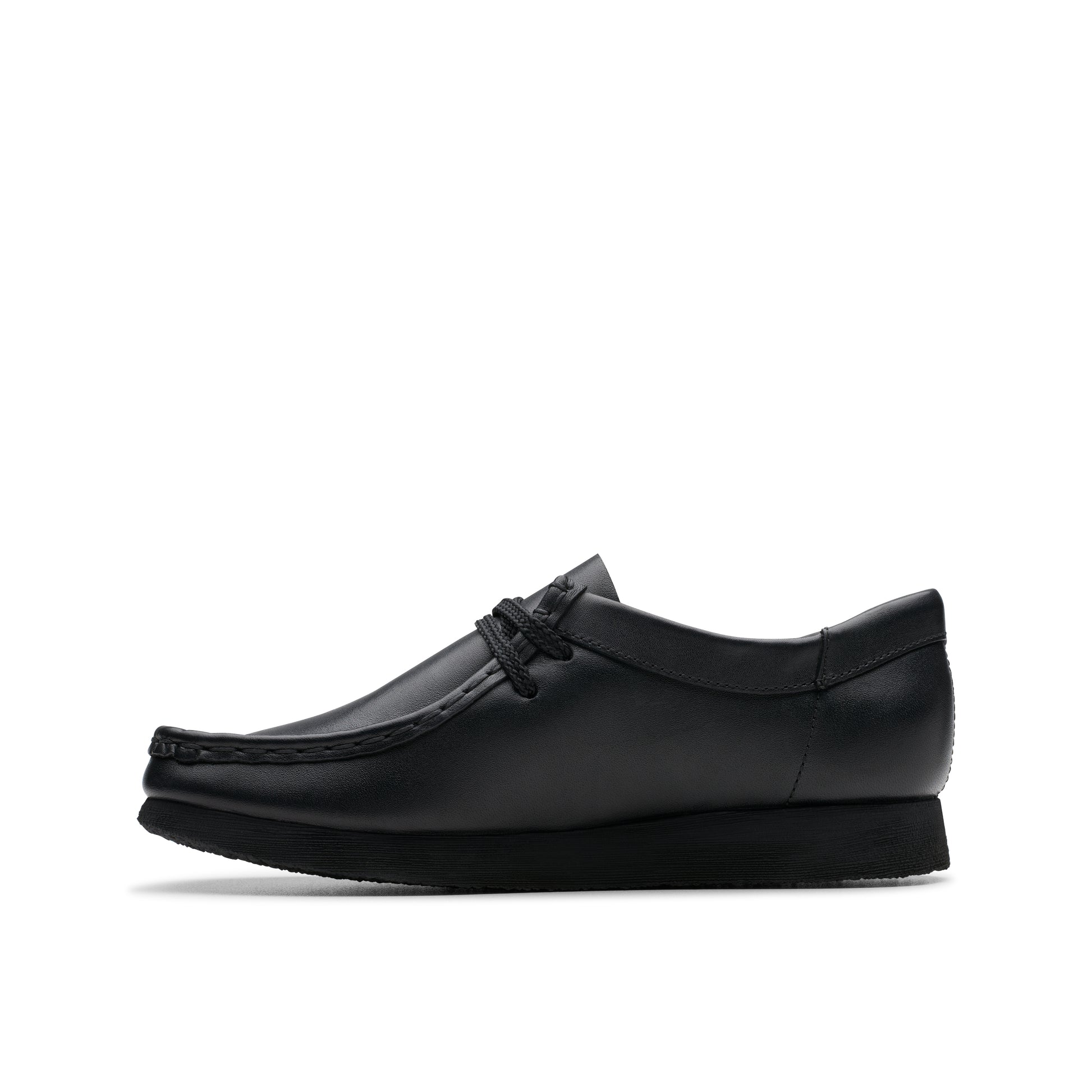Clarks Wallabee Black Leather kids' shoe – view 2