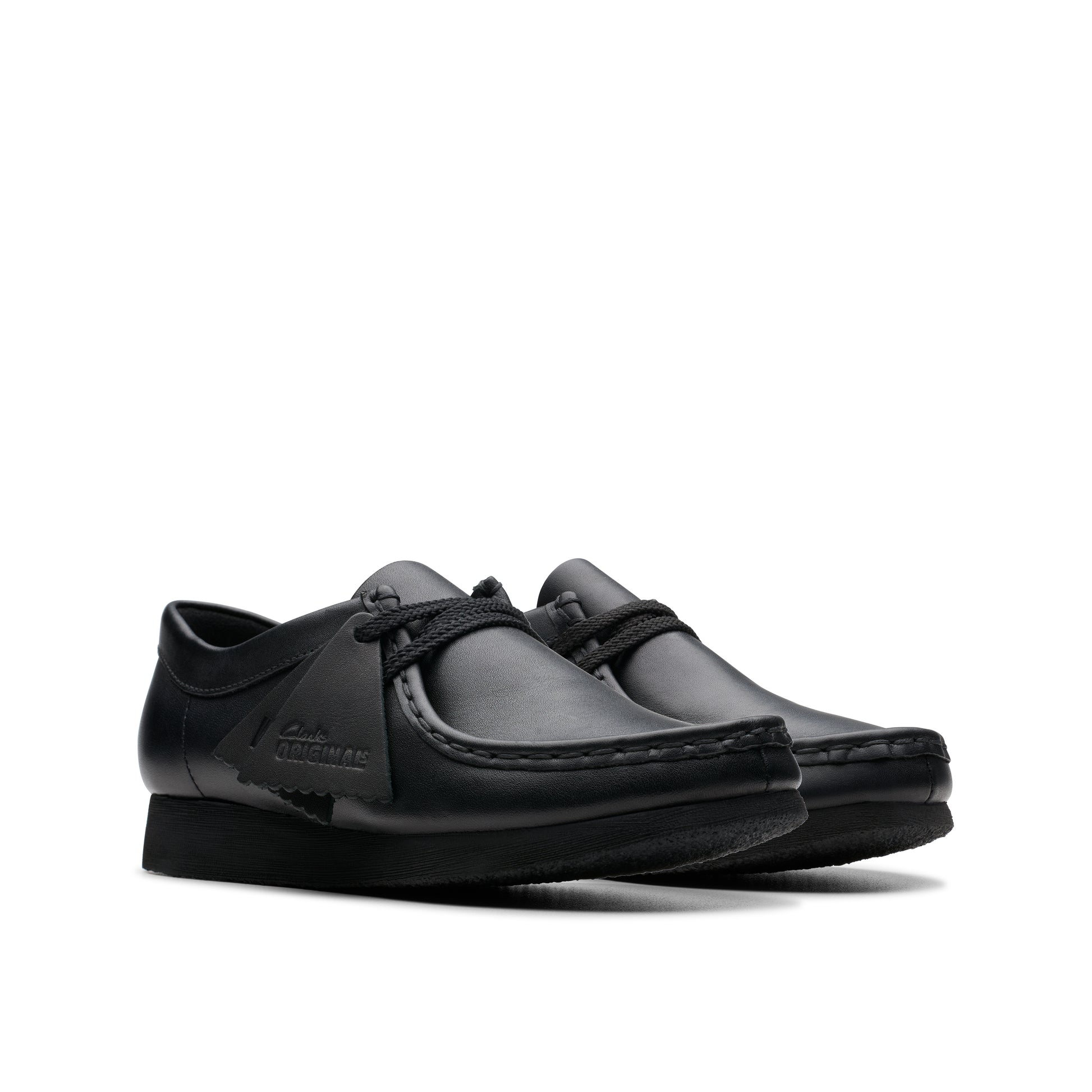 Clarks Wallabee Black Leather kids' shoe – view 4
